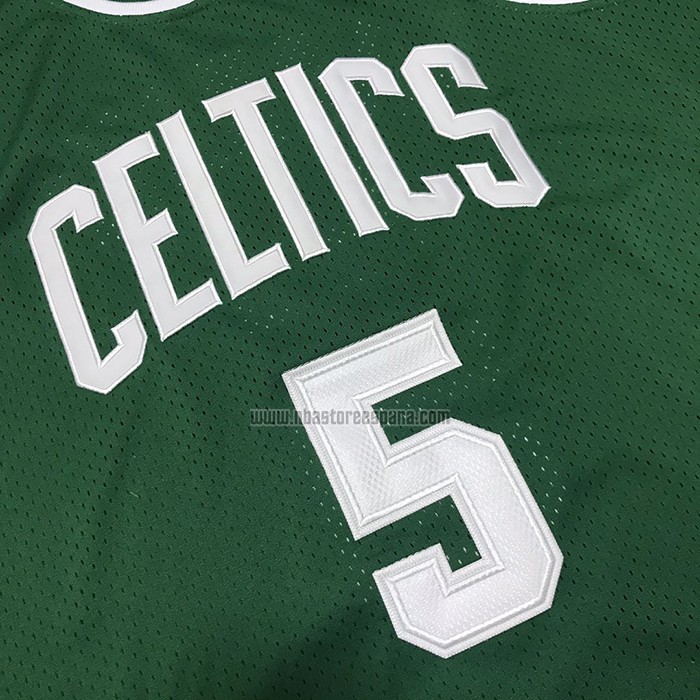 Camiseta Boston Celtics Kevin Garnett NO 5 Hardwood Classics Throwback Verde